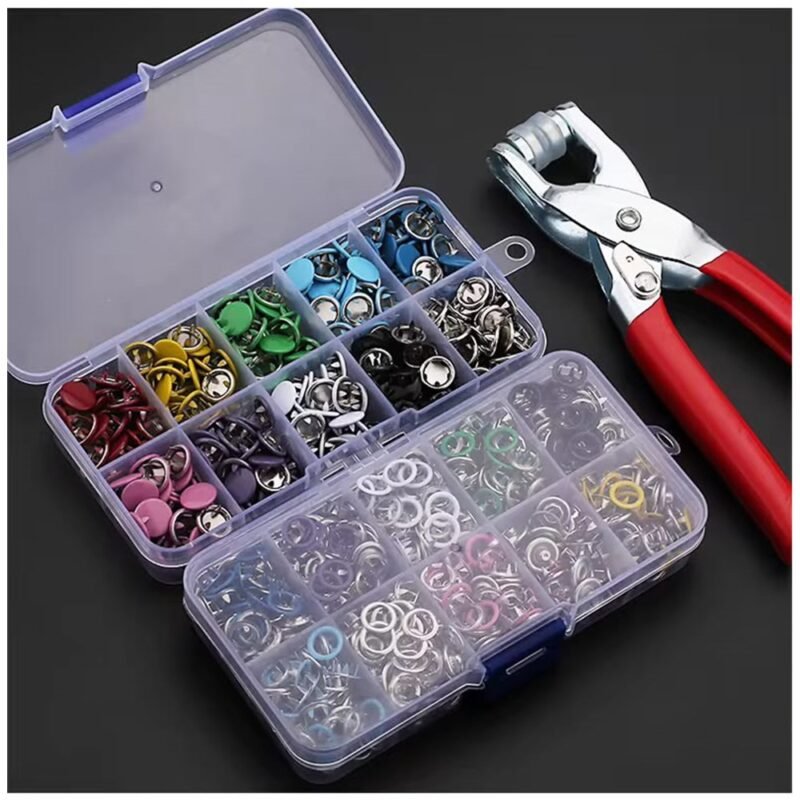 Metal Snap Button Fastener Kit with Pliers